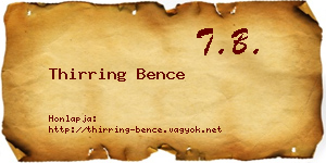 Thirring Bence névjegykártya